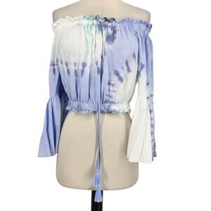 Surf Gypsy Tie-Dye Off-Shoulder Blouse Size Medium